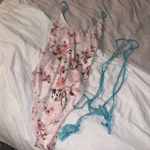 Chaser lace up one piece bathing suit size small